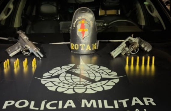 ROTAM apreende revólver com numeração suprimida e pistola 9mm em Samambaia