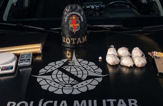 Ação policial em Samambaia termina com apreensão de revólver, munições e cocaína